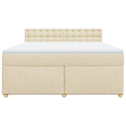 Boxspring met matras stof crèmekleurig 180x200 cm