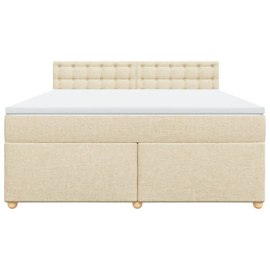 Boxspring met matras stof crèmekleurig 180x200 cm
