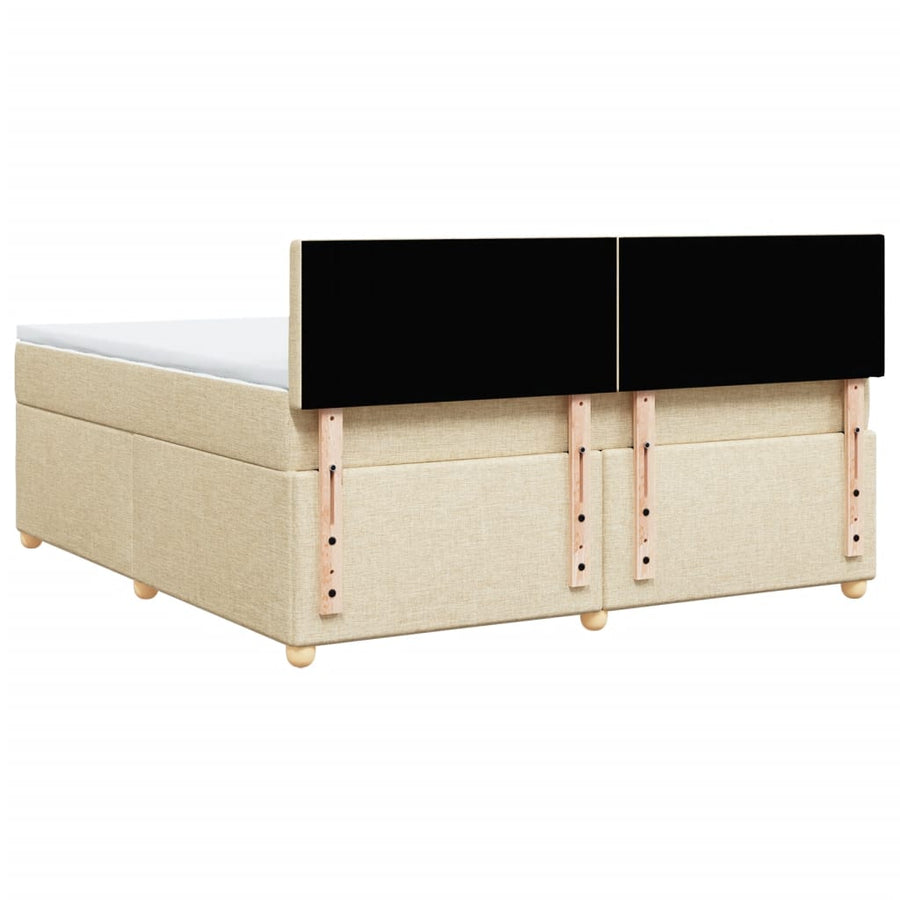 Boxspring met matras stof crèmekleurig 180x200 cm