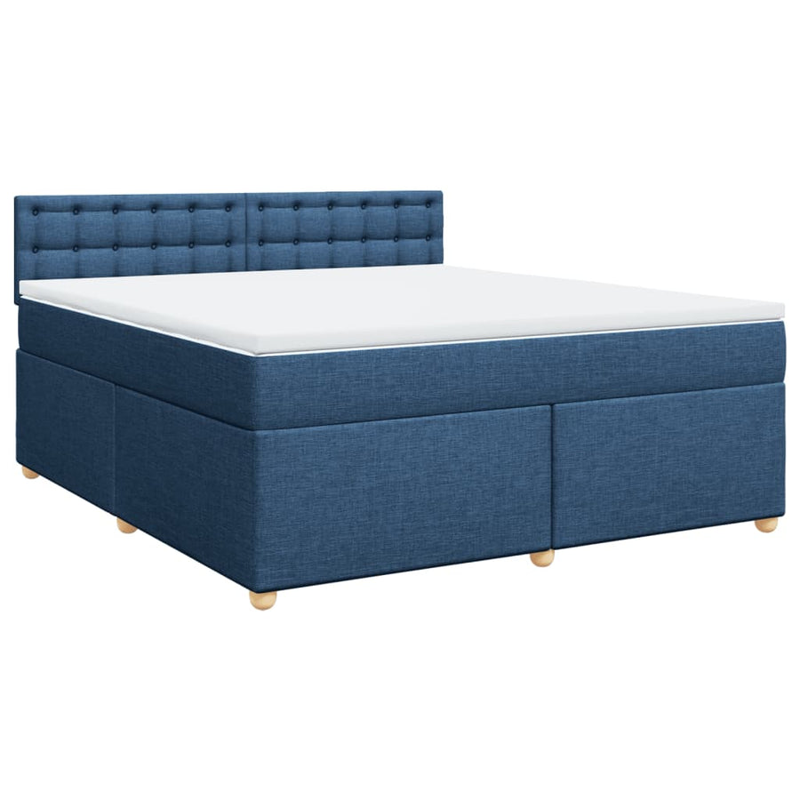 Boxspring met matras stof blauw 180x200 cm