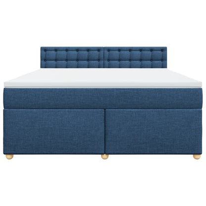 Boxspring met matras stof blauw 180x200 cm