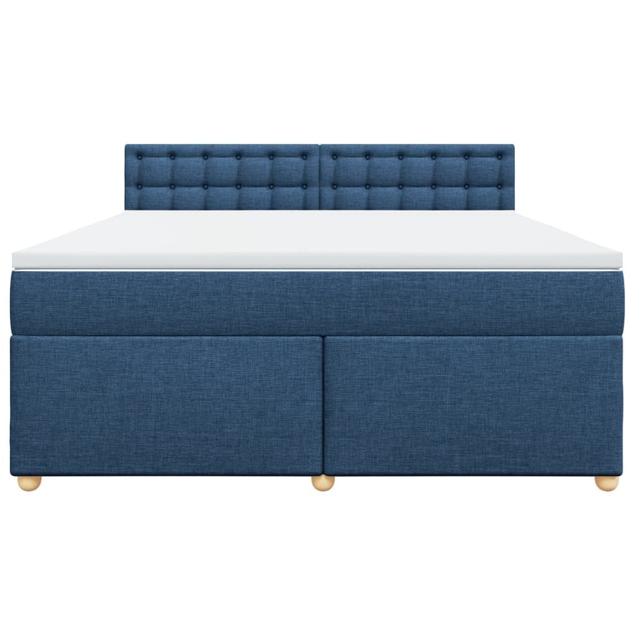 Boxspring met matras stof blauw 180x200 cm