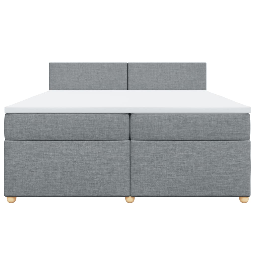 Boxspring met matras stof lichtgrijs 200x200 cm