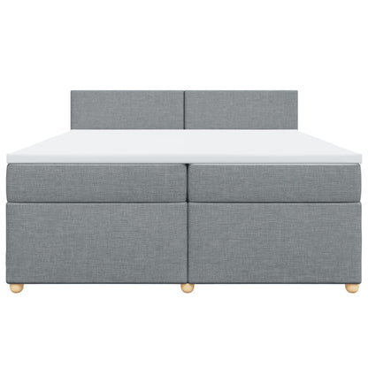 Boxspring met matras stof lichtgrijs 200x200 cm