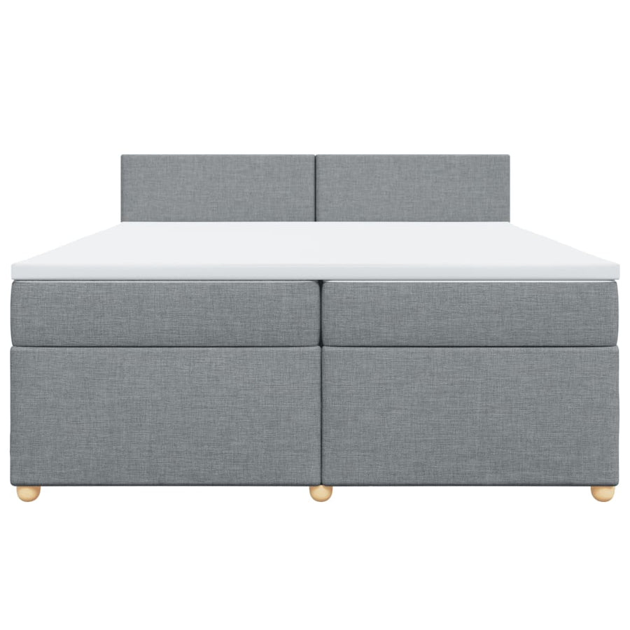 Boxspring met matras stof lichtgrijs 200x200 cm
