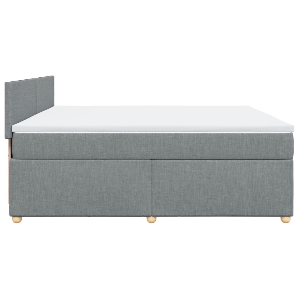 Boxspring met matras stof lichtgrijs 200x200 cm