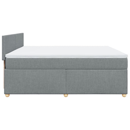 Boxspring met matras stof lichtgrijs 200x200 cm