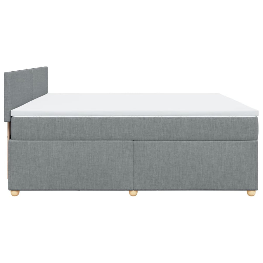 Boxspring met matras stof lichtgrijs 200x200 cm