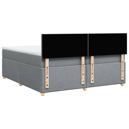 Boxspring met matras stof lichtgrijs 200x200 cm