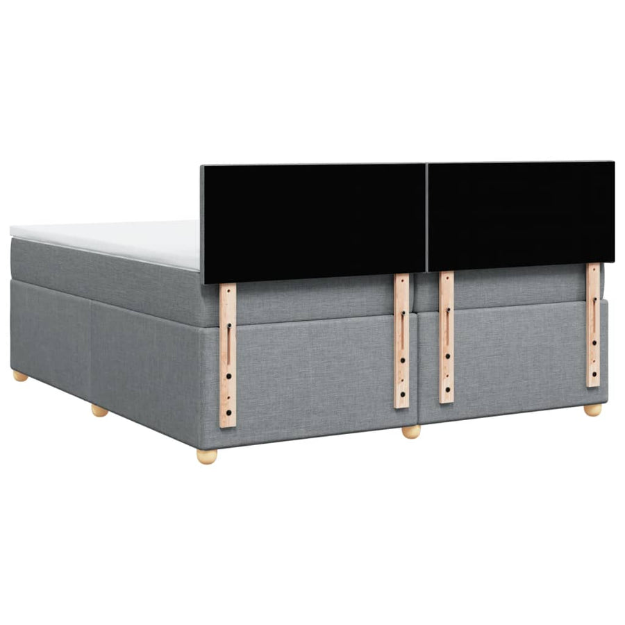 Boxspring met matras stof lichtgrijs 200x200 cm