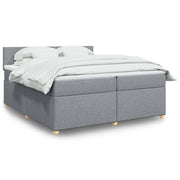 Boxspring met matras lichtgrijs 200x200 cm