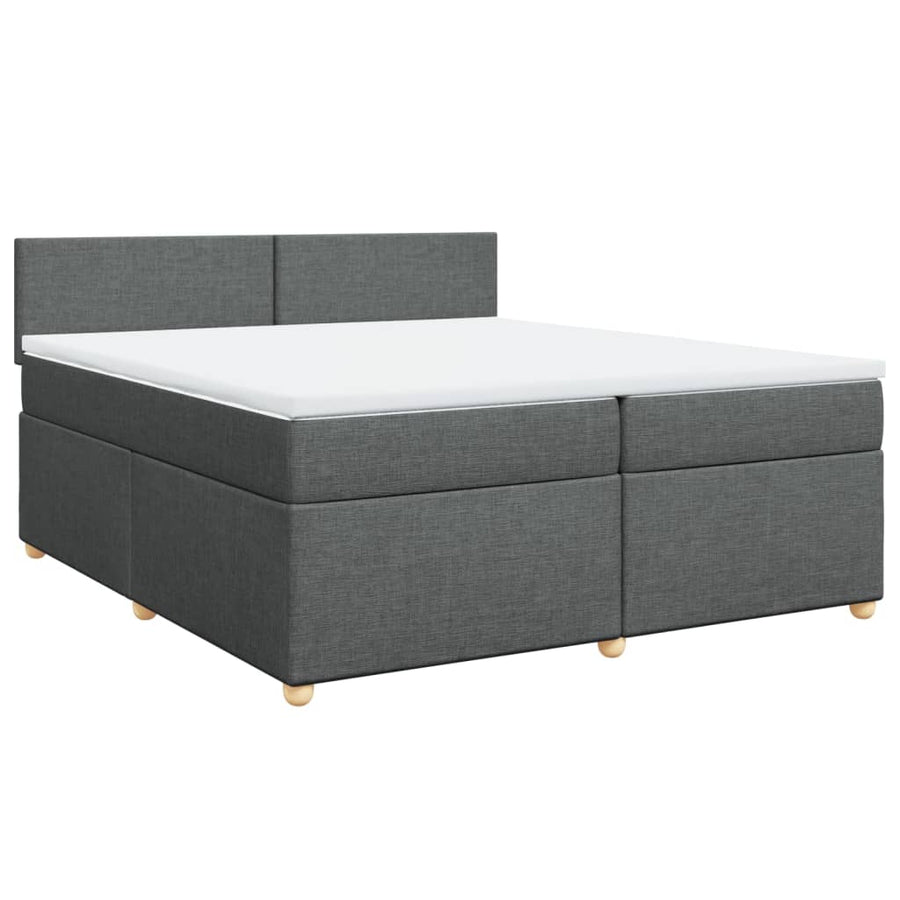 Boxspring met matras stof donkergrijs 200x200 cm