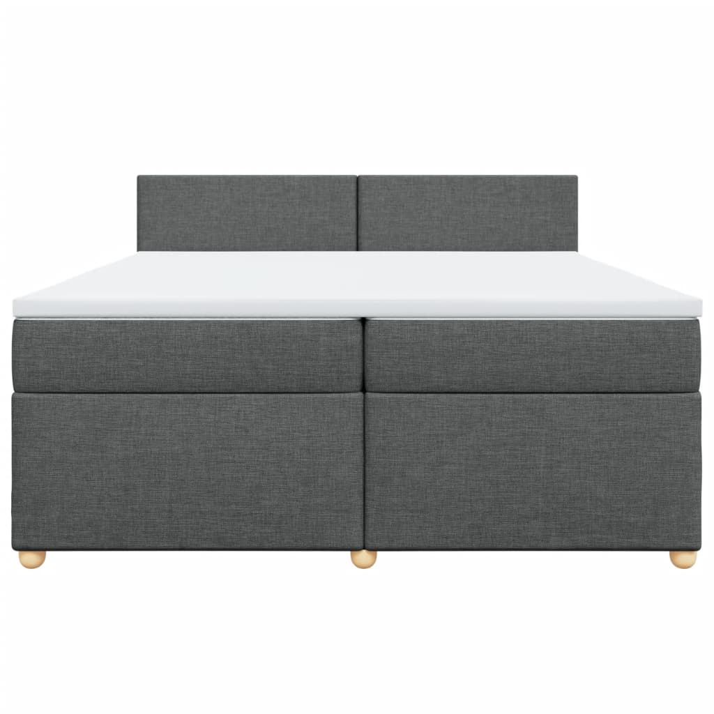Boxspring met matras stof donkergrijs 200x200 cm