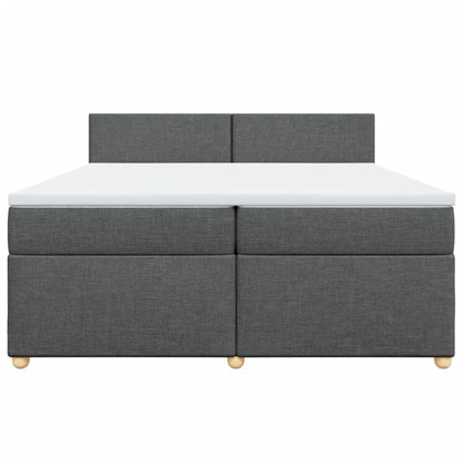 Boxspring met matras stof donkergrijs 200x200 cm