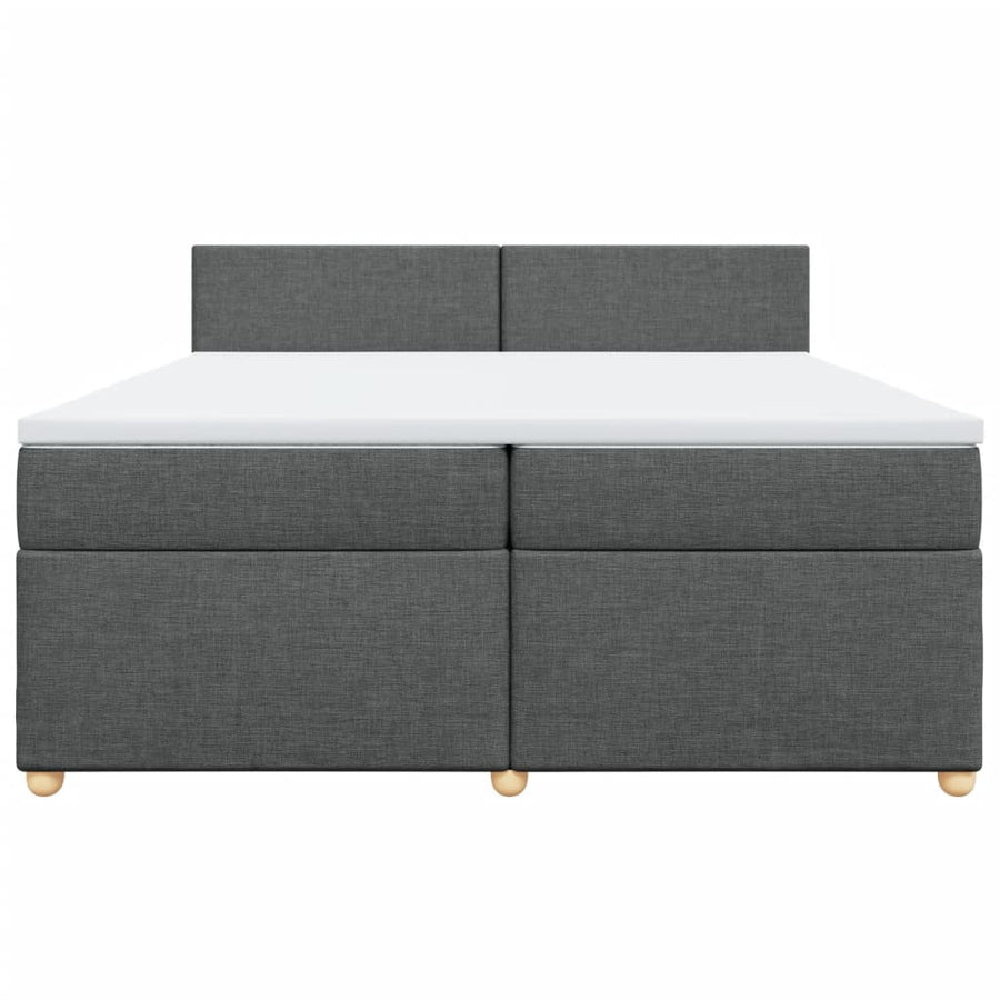 Boxspring met matras stof donkergrijs 200x200 cm