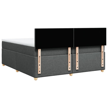 Boxspring met matras stof donkergrijs 200x200 cm