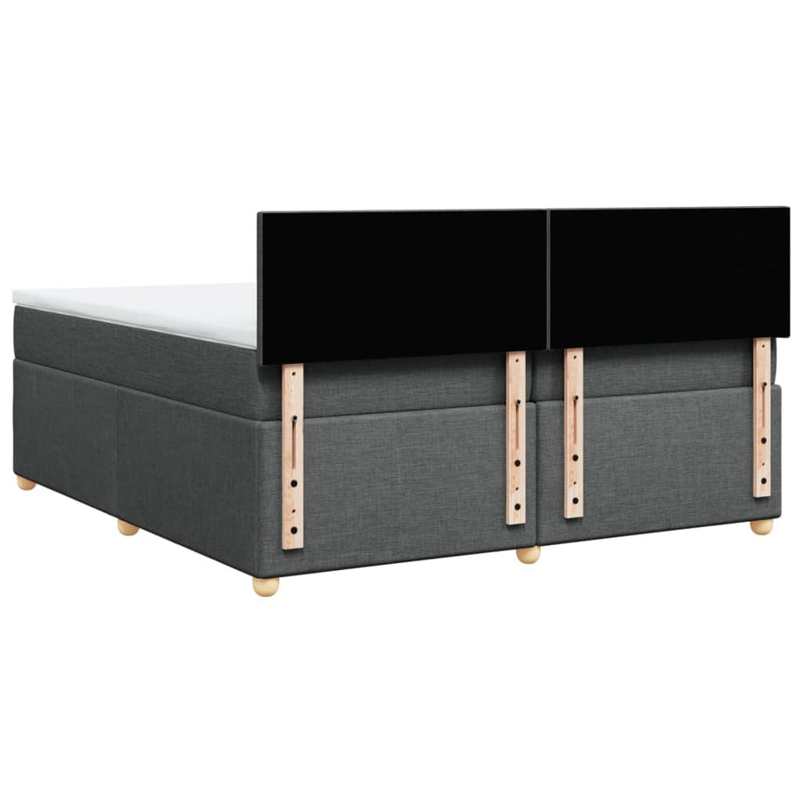 Boxspring met matras stof donkergrijs 200x200 cm