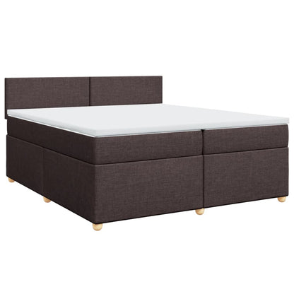 Boxspring met matras stof donkerbruin 200x200 cm