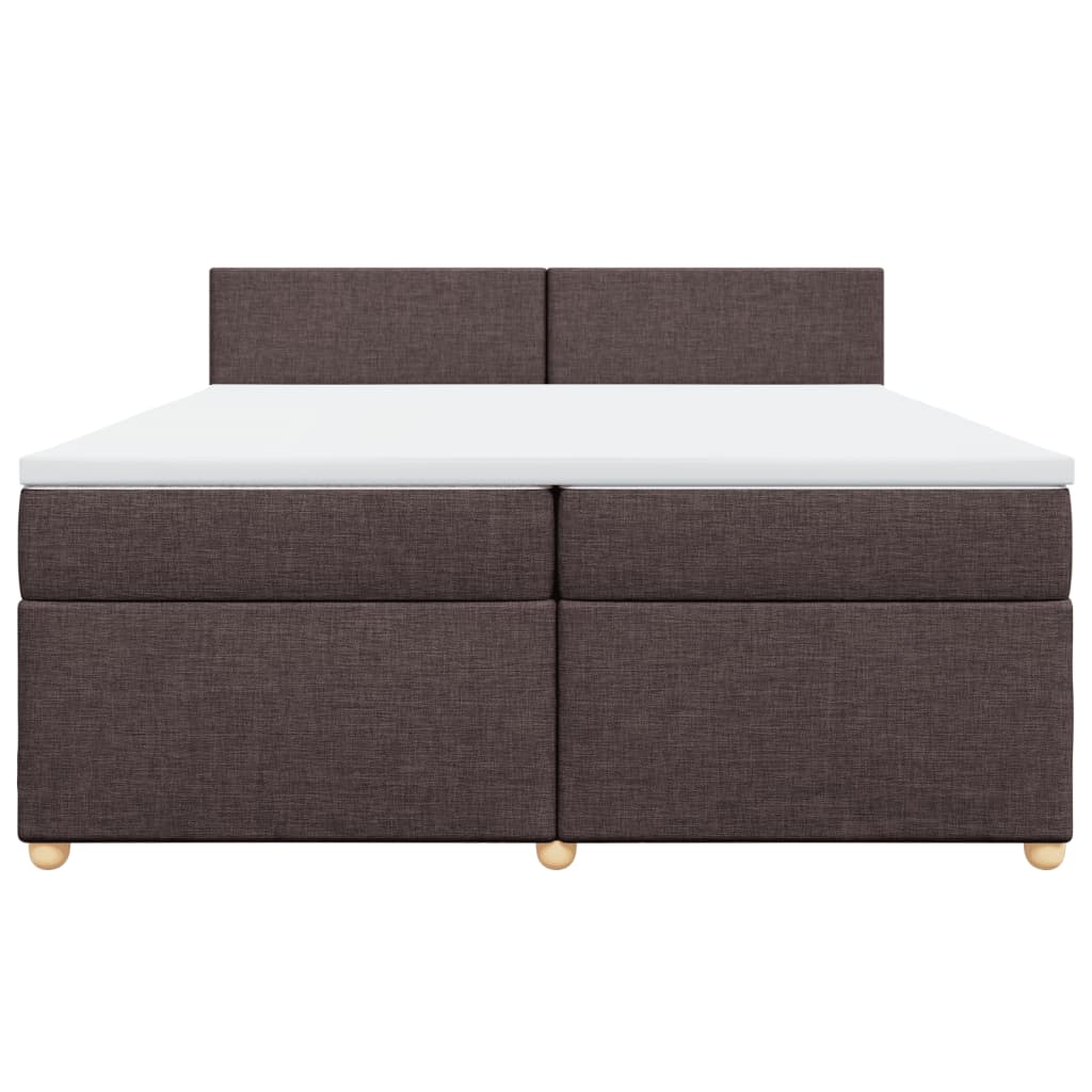 Boxspring met matras stof donkerbruin 200x200 cm
