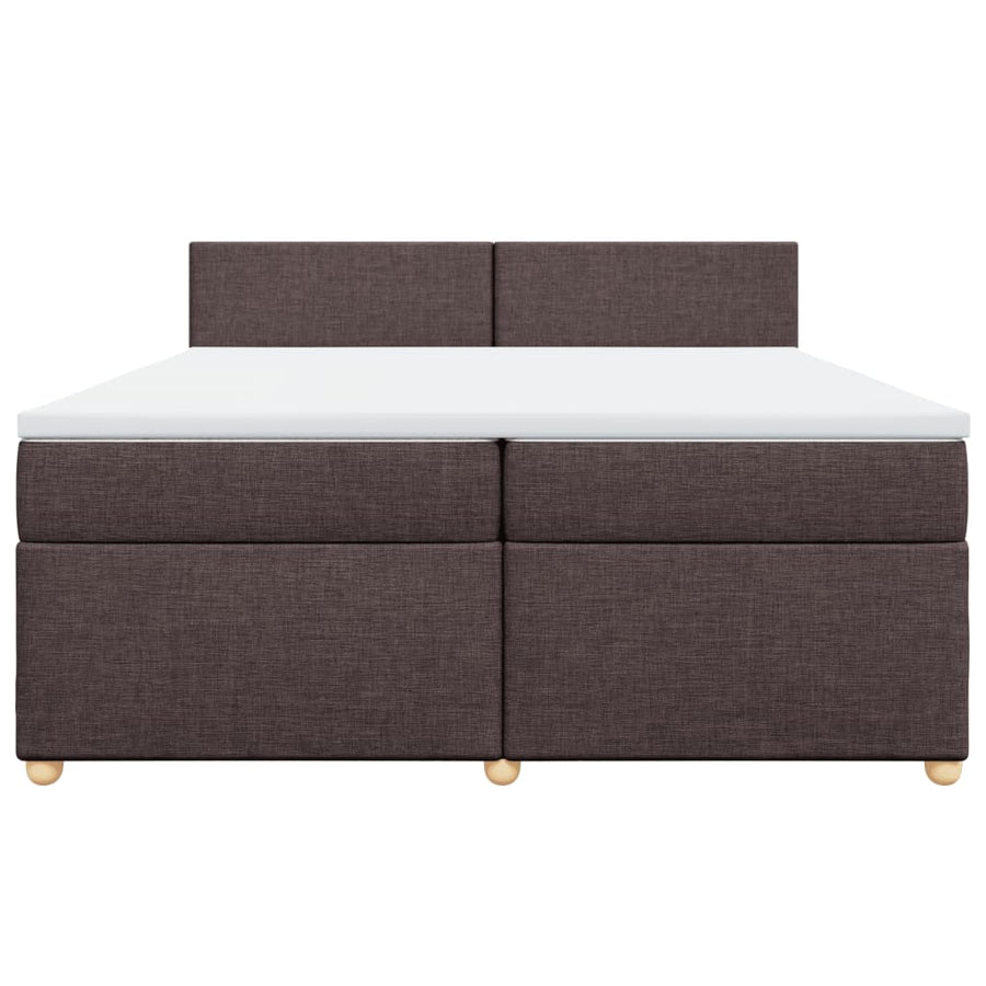 Boxspring met matras stof donkerbruin 200x200 cm