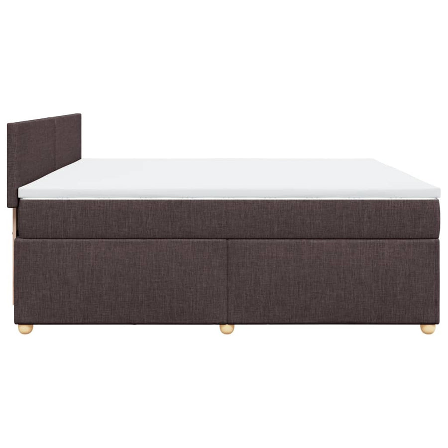 Boxspring met matras stof donkerbruin 200x200 cm