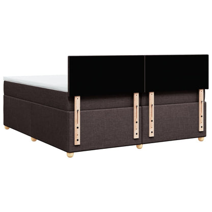 Boxspring met matras stof donkerbruin 200x200 cm