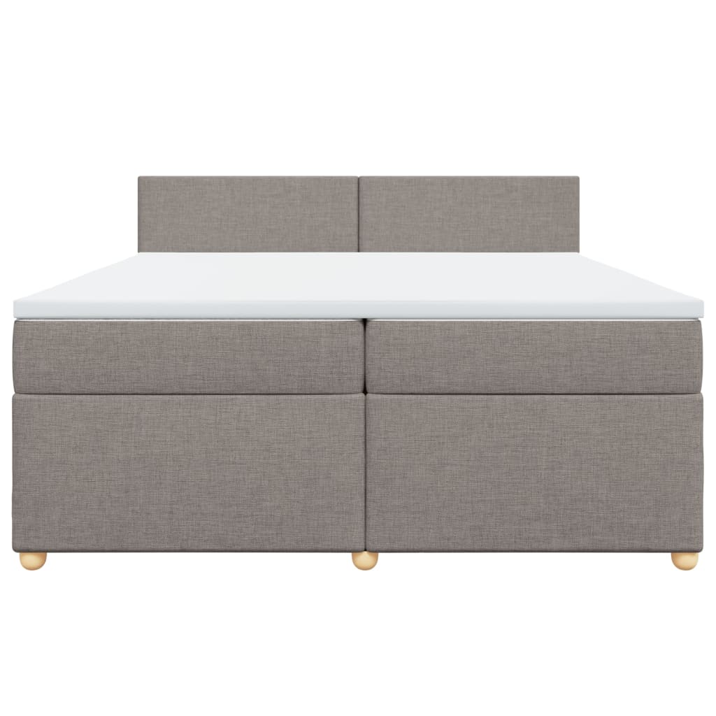 Boxspring met matras stof taupe 200x200 cm