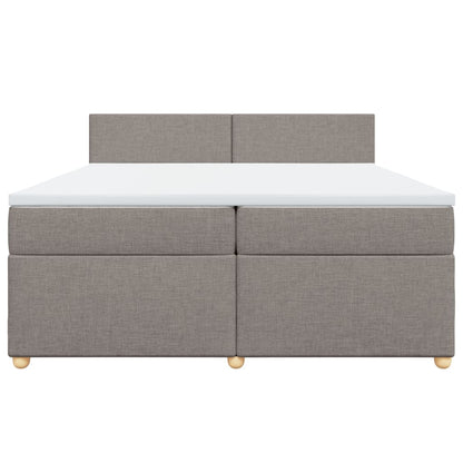 Boxspring met matras stof taupe 200x200 cm