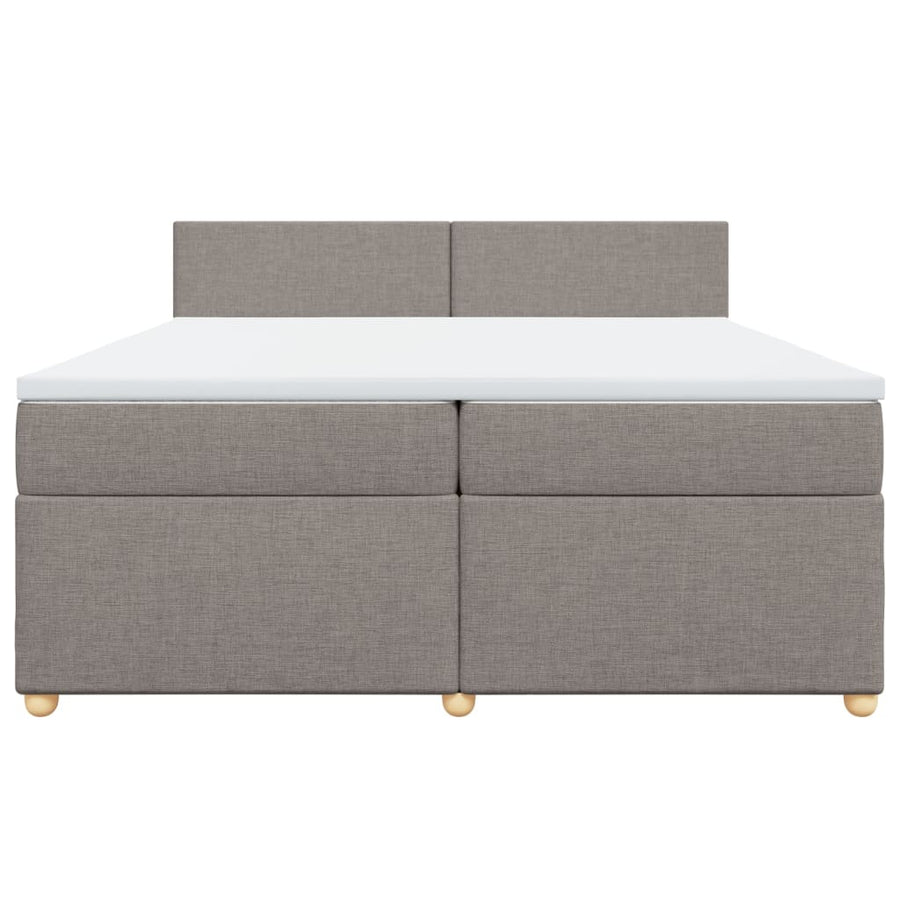 Boxspring met matras stof taupe 200x200 cm