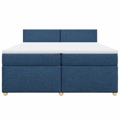 Boxspring met matras stof blauw 200x200 cm