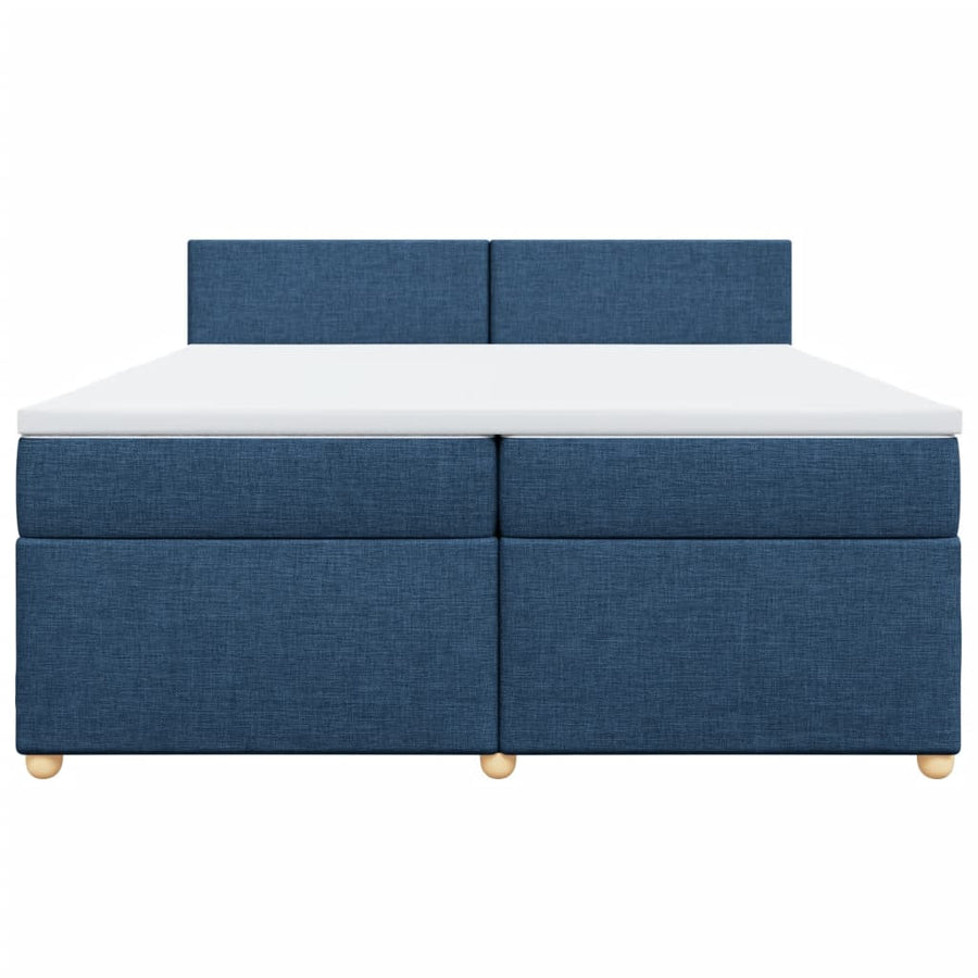 Boxspring met matras stof blauw 200x200 cm