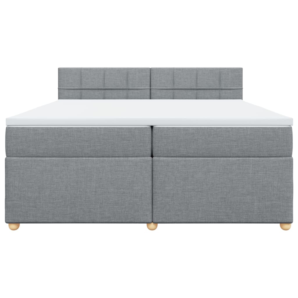 Boxspring met matras stof lichtgrijs 200x200 cm