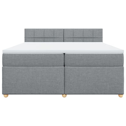 Boxspring met matras stof lichtgrijs 200x200 cm