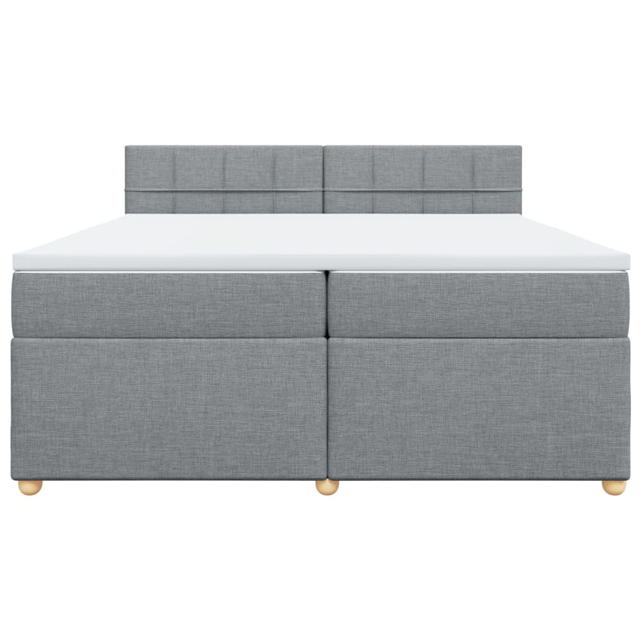Boxspring met matras stof lichtgrijs 200x200 cm