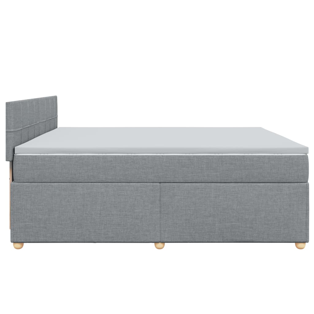 Boxspring met matras stof lichtgrijs 200x200 cm