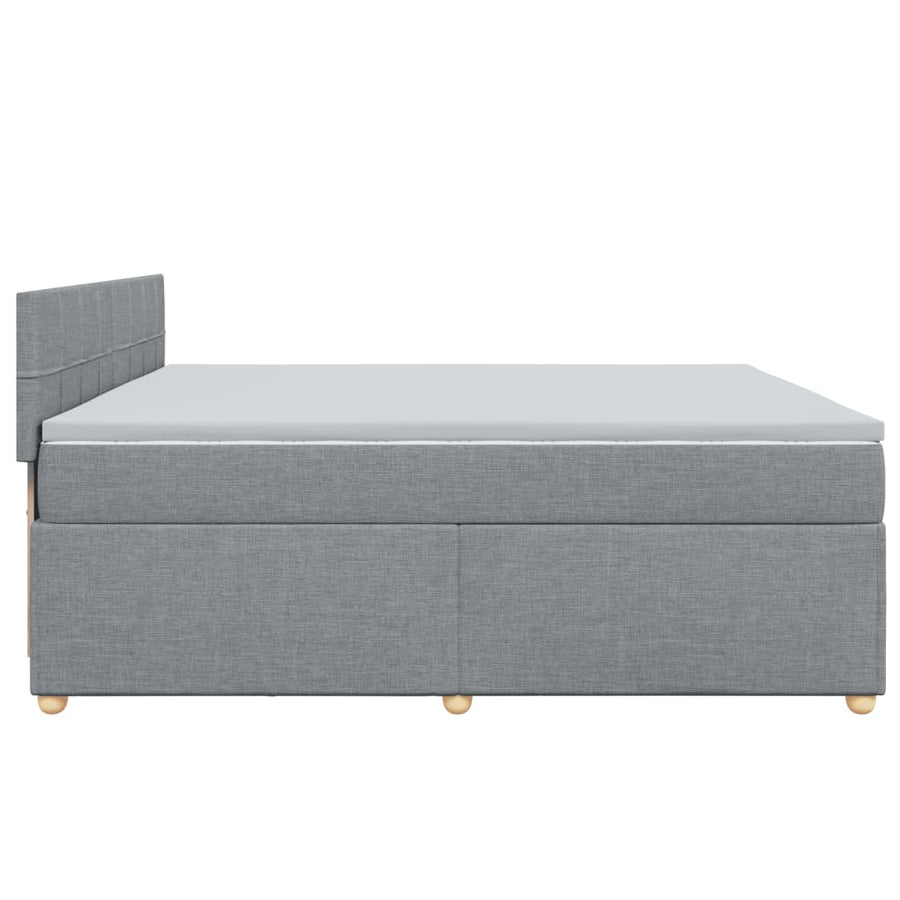 Boxspring met matras stof lichtgrijs 200x200 cm