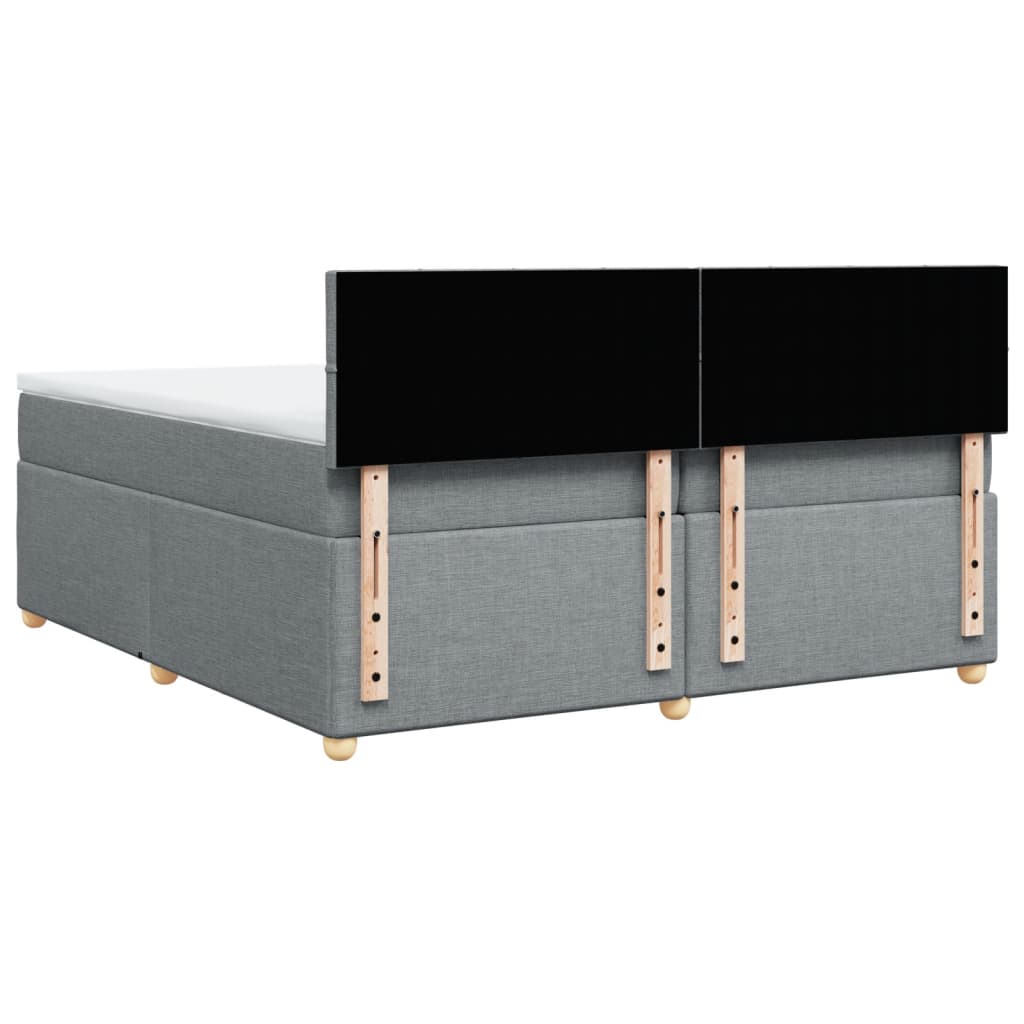 Boxspring met matras stof lichtgrijs 200x200 cm