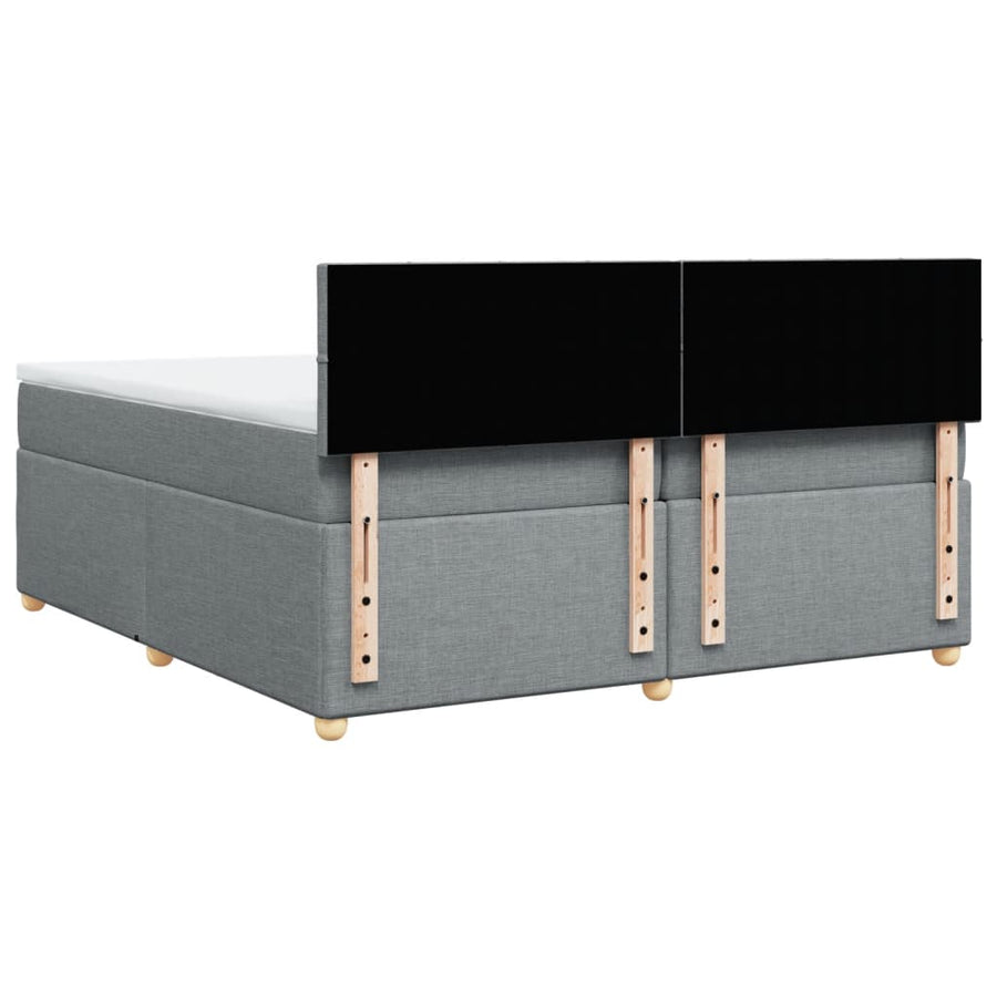 Boxspring met matras stof lichtgrijs 200x200 cm
