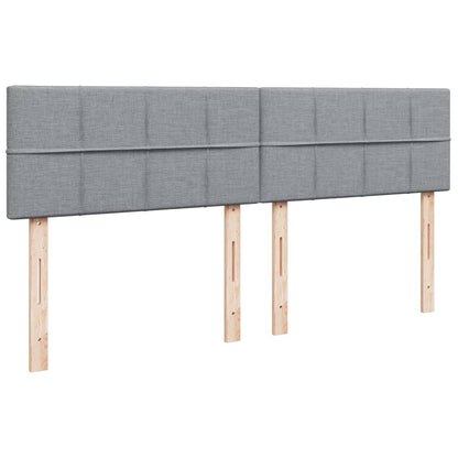 Boxspring met matras stof lichtgrijs 200x200 cm