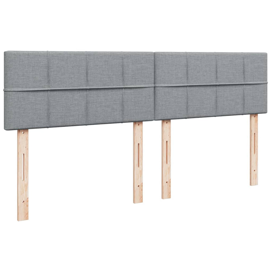 Boxspring met matras stof lichtgrijs 200x200 cm