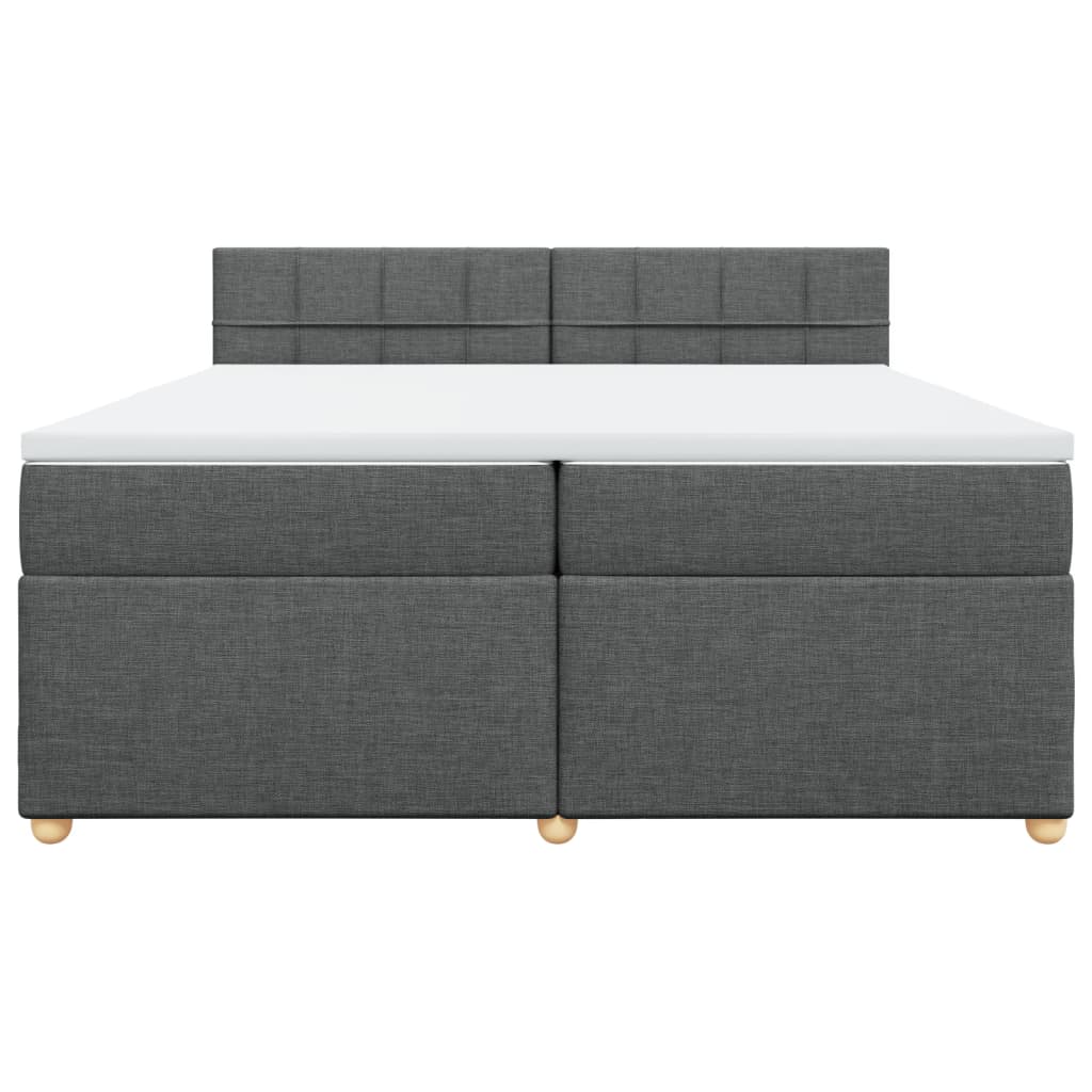 Boxspring met matras stof donkergrijs 200x200 cm
