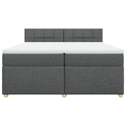 Boxspring met matras stof donkergrijs 200x200 cm