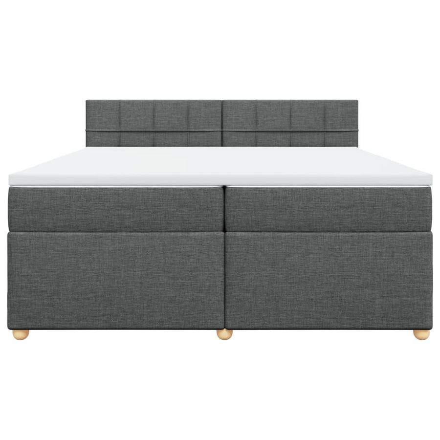 Boxspring met matras stof donkergrijs 200x200 cm