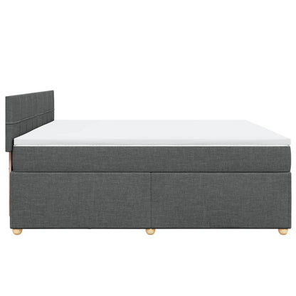 Boxspring met matras stof donkergrijs 200x200 cm