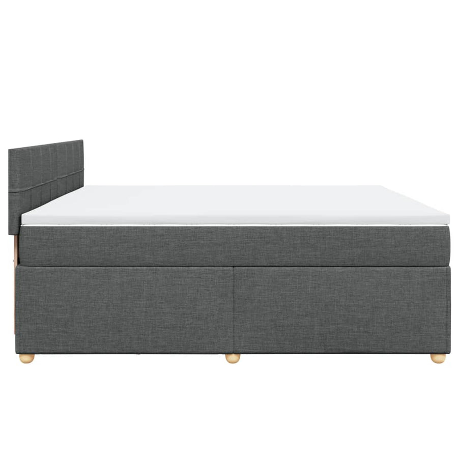Boxspring met matras stof donkergrijs 200x200 cm