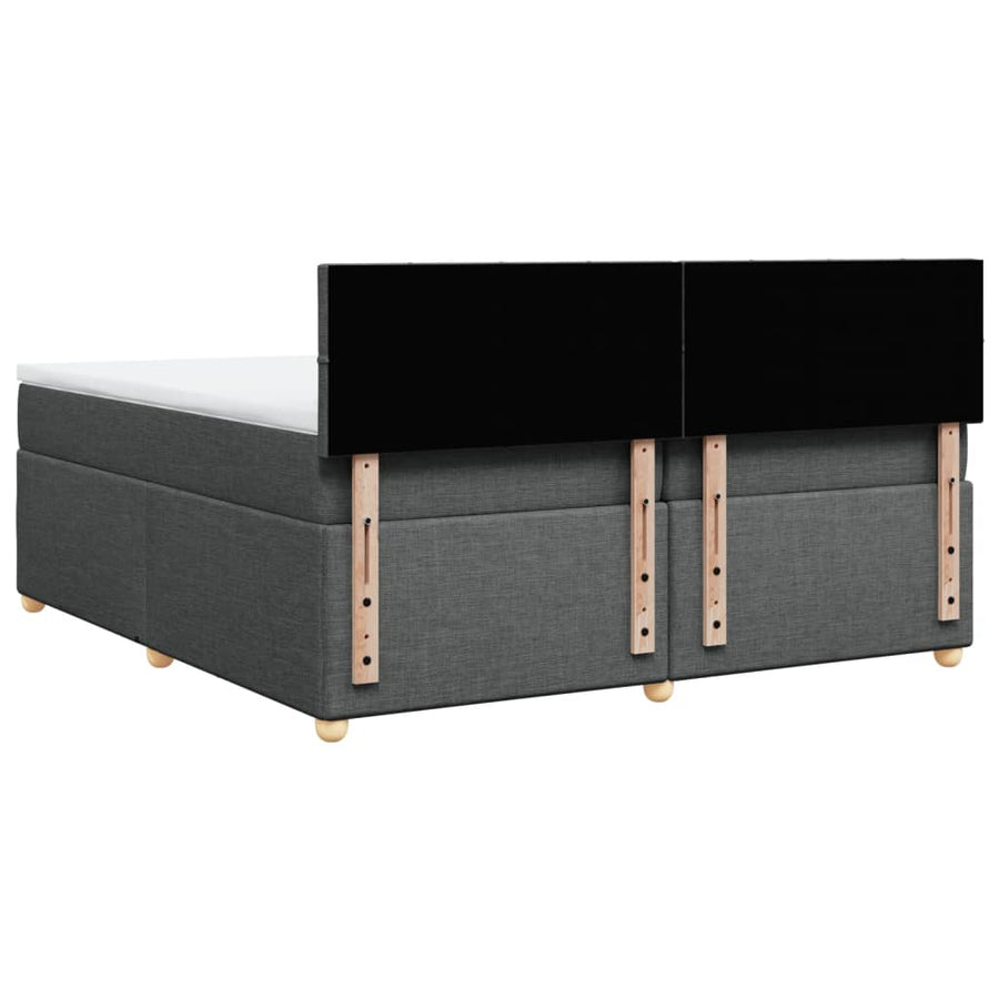 Boxspring met matras stof donkergrijs 200x200 cm