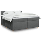 Boxspring met matras 200x200 cm donkergrijs