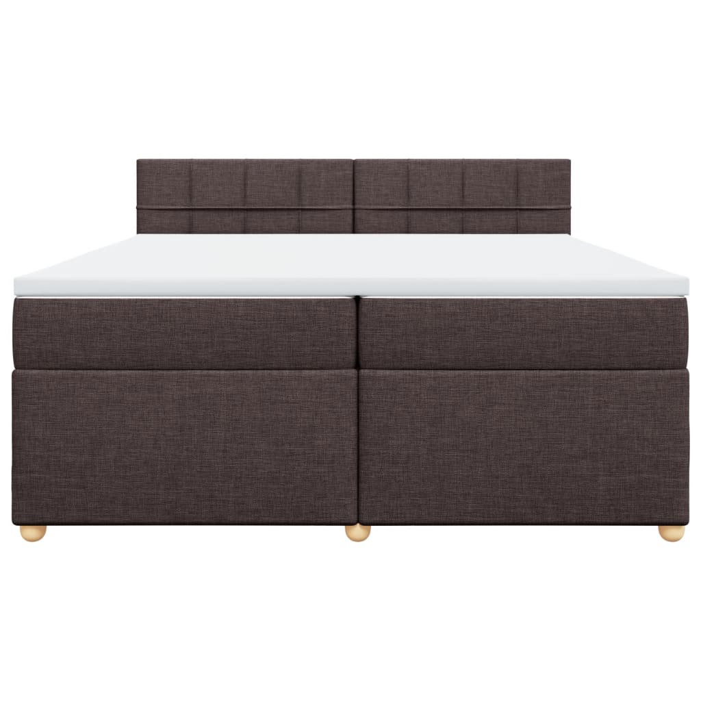 Boxspring met matras stof donkerbruin 200x200 cm