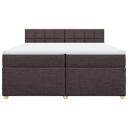 Boxspring met matras stof donkerbruin 200x200 cm