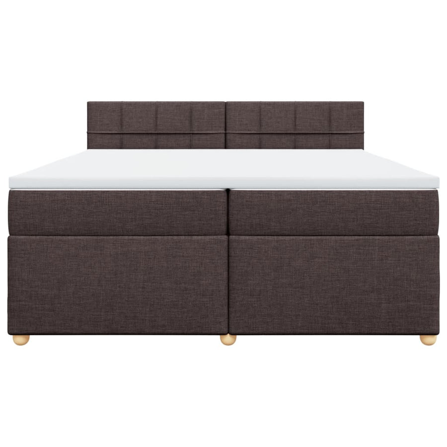 Boxspring met matras stof donkerbruin 200x200 cm